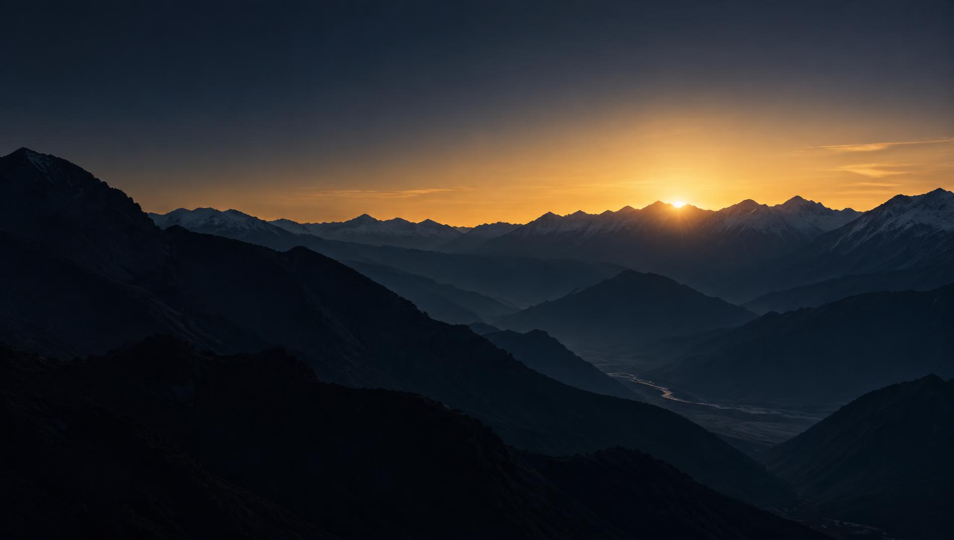 Sunrise over the mountains of Afghanistan